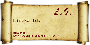 Liszka Ida névjegykártya